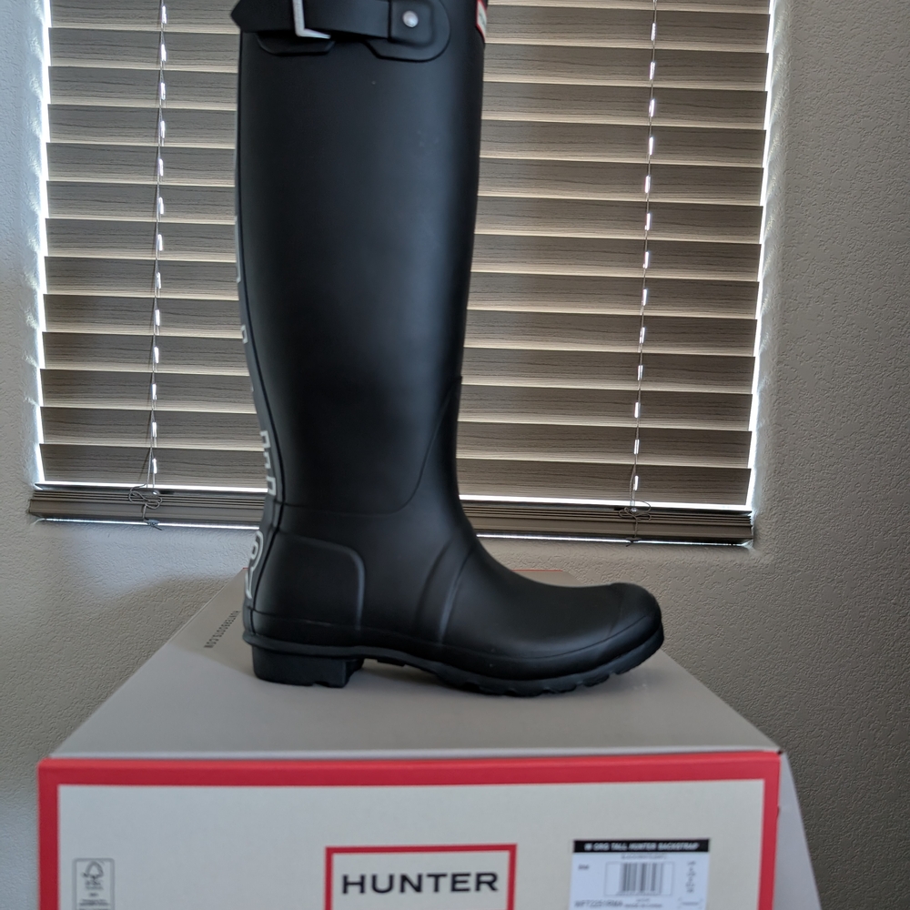 New Hunter Original Black Tall Rain Boots 8